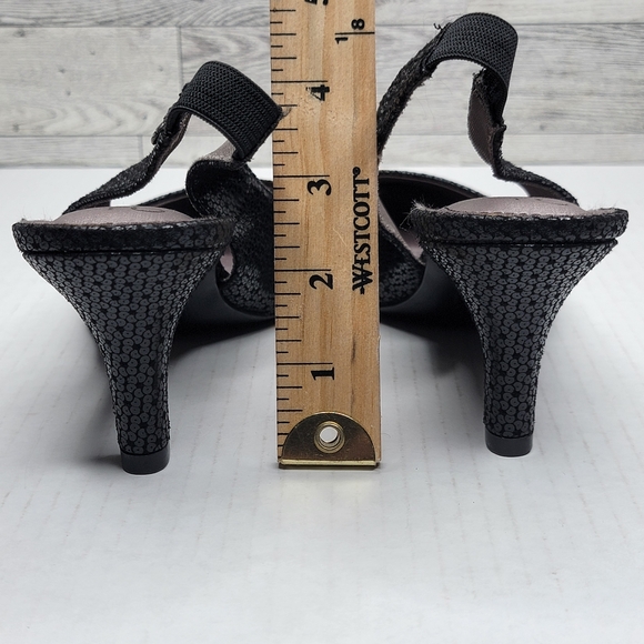 Life Stride Flex Soft System 7W Black Low Pump Slingback Comfort Work Dress Shoe - Picture 4 of 9